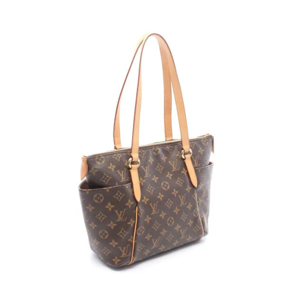 Louis Vuitton Leather Brown Bag Tote Totally Canvas Monogram